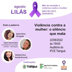 #11062 IFCE Tianguá promove palestra sobre violência contra a mulher