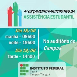 #11116 Campus Tianguá realiza Orçamento Participativo da Assistência Estudantil