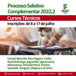 #11163 IFCE Tianguá lança seleção para cursos técnicos