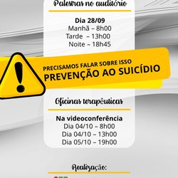 #11429 IFCE Tianguá realizará palestras em alusão ao setembro amarelo