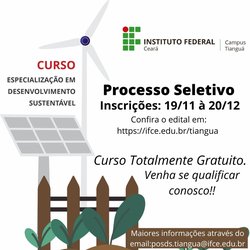#11505 IFCE Tianguá lança edital de 1º curso de especialização do campus
