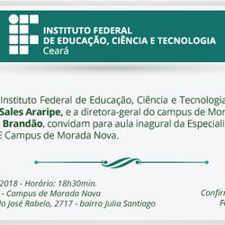 #1154 Especialização tem nova data para aula inaugural