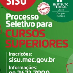 #11571 Tianguá oferta 105 vagas para cursos superiores