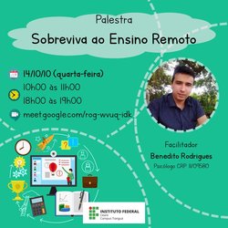 #11625 IF de Tianguá realizará palestra "Sobreviva ao ensino remoto"