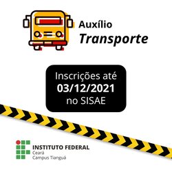 #11632 IF Tianguá abre inscrições para Auxílio Transporte