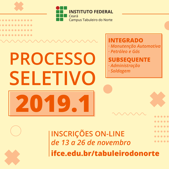 #12094 IFCE oferta 140 vagas em Tabuleiro do Norte
