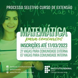 #1214 Foi prorrogado o período de inscrições do Curso de Extensão: Matemática Básica para Concursos.