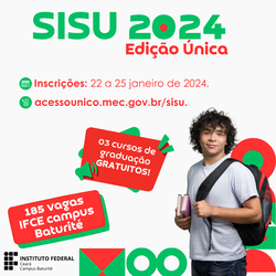 #15987 Campus Baturité oferta 185 vagas para o SISU 2024.1