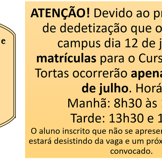 #16107 Curso de Tortas muda data da matrícula