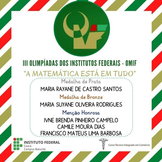 #16370 Campus Baturité é premiado em Olimpíada de Matemática