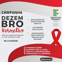 #17368 Campanha Dezembro Vermelho - mês de conscientização e luta contra a AIDS