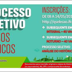 #1916 Campus abre inscrições para cursos técnicos subsequentes