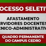 #2306 Cedro publica edital para afastamento de servidores