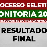 #2597 Sai resultado final da monitoria em Cedro