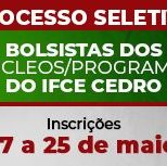#2667 Publicado edital de bolsistas em Cedro