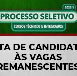 #2765 Disponível lista de vagas remanescentes em Cedro