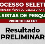 #2804 Sai resultado parcial da seleção de bolsista em Cedro