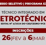 #2834 Aberta inscrição para curso de Eletrotécnica (EJA) em Cedro