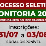 #2857 Edital seleciona monitores em Cedro