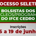 #2983 Cedro seleciona bolsas de programas e de extensão