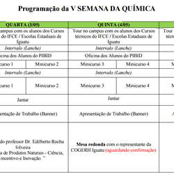 #6386 5ª semana de Química será realizada em maio