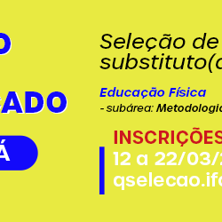 #8276 O campus Tauá do IFCE abre inscrições para seleção de professor substituto