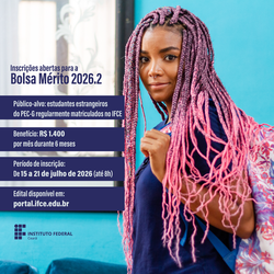 Bolsa Mérito 2026.2 - Inscrições abertas