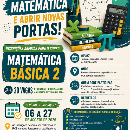 JAGUARUANA_Edital n° 13-2026_Curso Matemática Básica 2