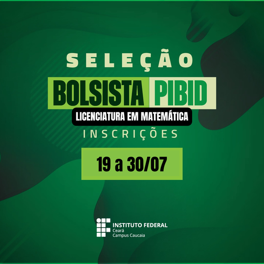 Bolsista PIBID - Licenciatura em Matemática