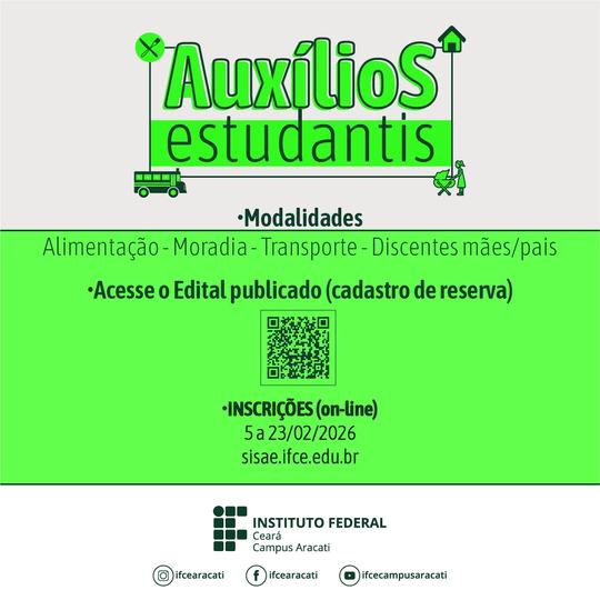 Card auxilio estudantil Aracati 2026.1