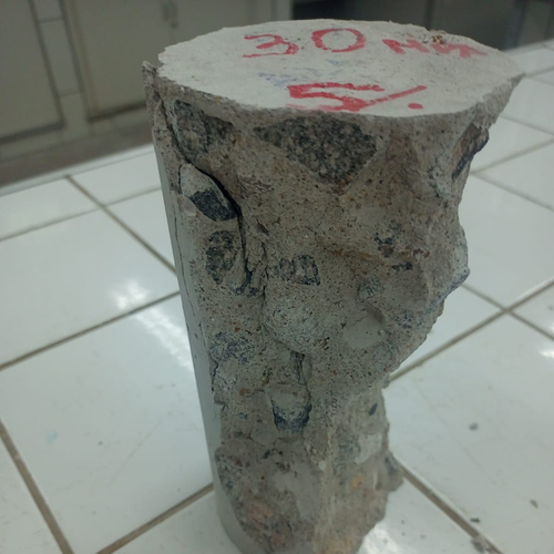 Corpos de prova após ensaio de compressão