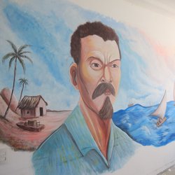"Dragão do Mar" em mural pintado na entrada do auditório do campus Aracati