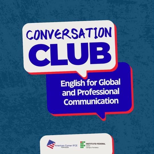 A arte traz um balão com o nome Conversation Club
