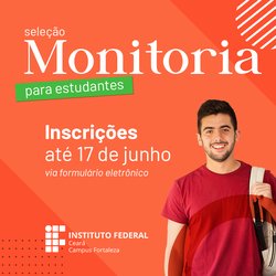 Card de divulgação edital monitoria 2026