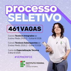 FOR processo seletivo 2026.2 cursos técnicos e pós-técnicos
