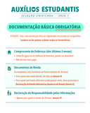 Documentação obrigatória - Edital Unificado de Auxílios