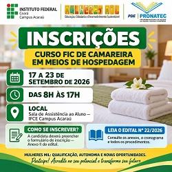 Inscrições - Curso de Camareira