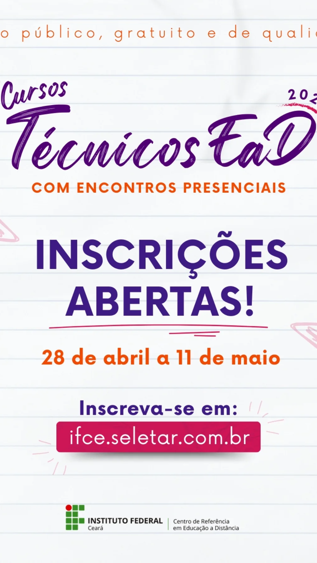 PS cursos técnicos EaD 2025.2