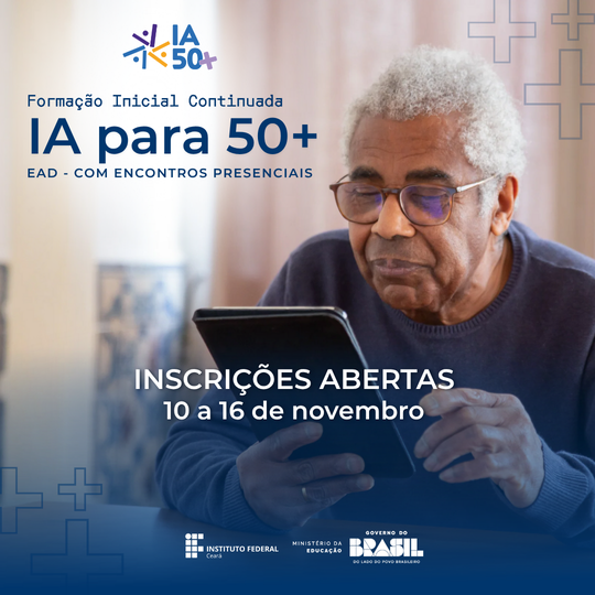 Inscrições abertas para curso IA 50+