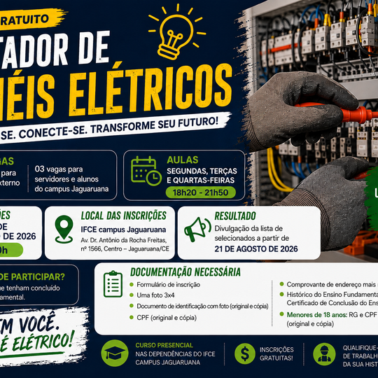 JAGUARUANA_Edital n° 14-2026_Curso Montador de Painéis Elétricos