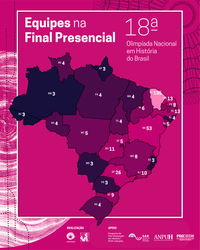 Mapa Equipes Finalistas ONHB 2026