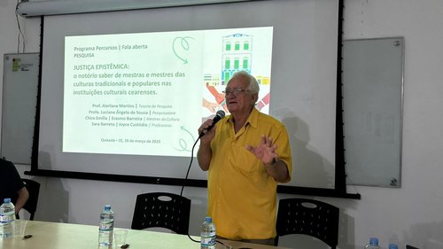 Mestre Erasmo Barreira durante a apresentação desta quinta (26)
