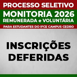 Monitoria 2026 Inscrições Deferidas Destaque