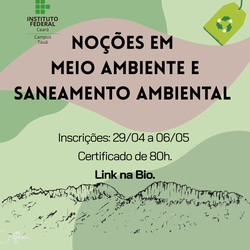 Curso de Extensão em Meio Ambiente e Saneamento