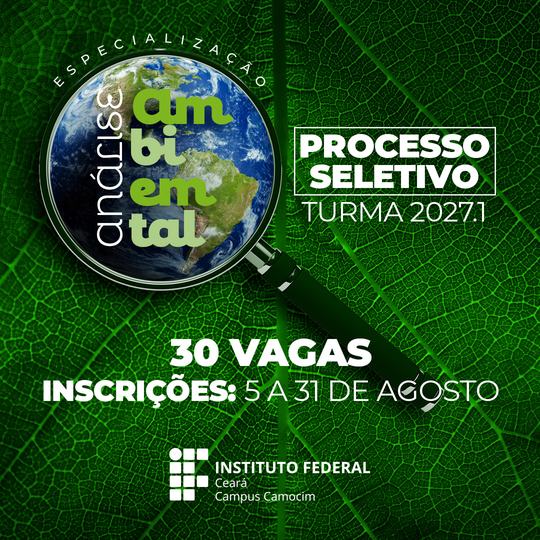 Notícia Especialização em Análise Ambiental