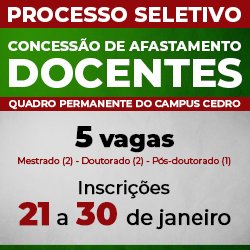 Processo Seletivo Afastamento de Servidores 2026 Destaque