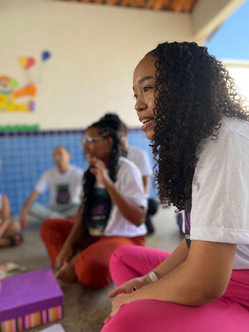 Tainá Justino foi uma das responsáveis pela oficina