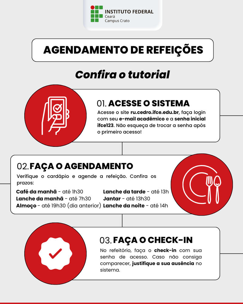 Tutorial de agendamento de refeições
