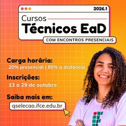 Edital de vagas para novos alunos curso técnico em administração