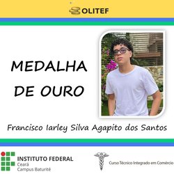 Estudante medalha de ouro OLITEF